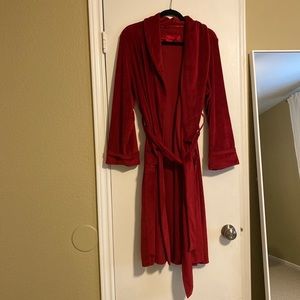Red velour robe